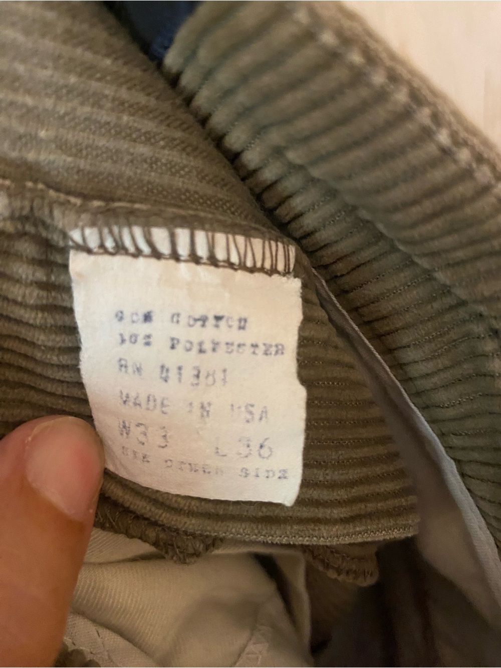 Polo Ralph Lauren Olive Green Corduroy Pleated Trousers Vtg Dbl Pleated 32 x 28 - Picture 3 of 10